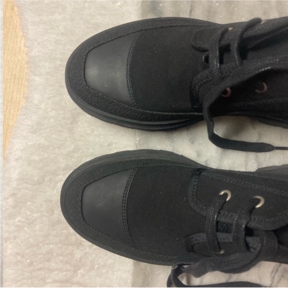 A.P.C Faustine Basse Ankle Boots Size 9 Shoes Lace Up Black Canvas New - Picture 7 of 14